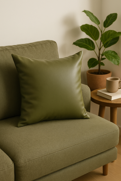 housse de coussin similicuir pour canapé-lit décoratif 45x45 60x60 cm