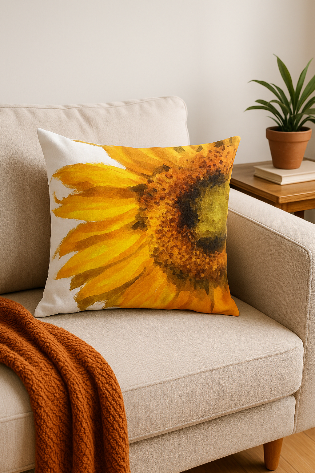 housse de coussin tournesol décorative pour été - vue 3 sur 2