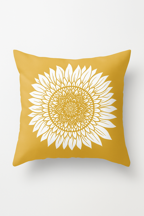 housse de coussin tournesol pour déco estivale et chaleureuse