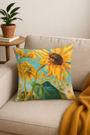 housse de coussin tournesol pour décoration estivale élégante