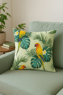 housse de coussin tropical motif perroquet pour canapé