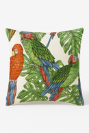 housse de coussin tropical motif perroquet pour salon ou canapé