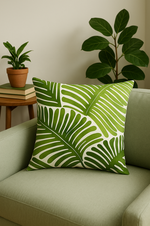 housse de coussin tropicale pour un salon élégant - vue 2 sur 2