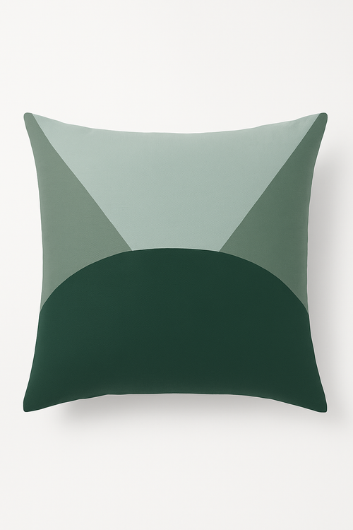 housse de coussin verte géométrique abstraite pour canapé