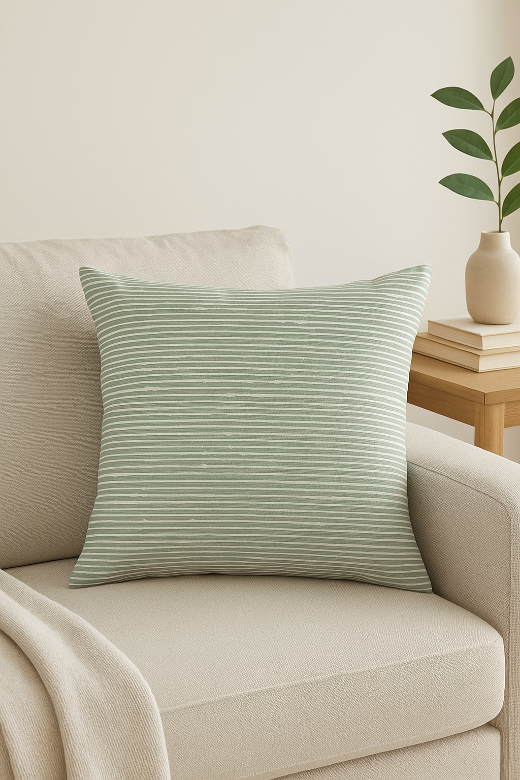 housse de coussin verte géométrique abstraite pour décoration - vue 3 sur 2