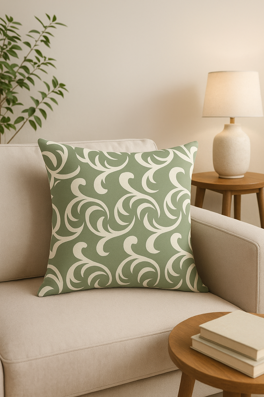 housse de coussin verte géométrique décorative pour canapé - vue 3 sur 2
