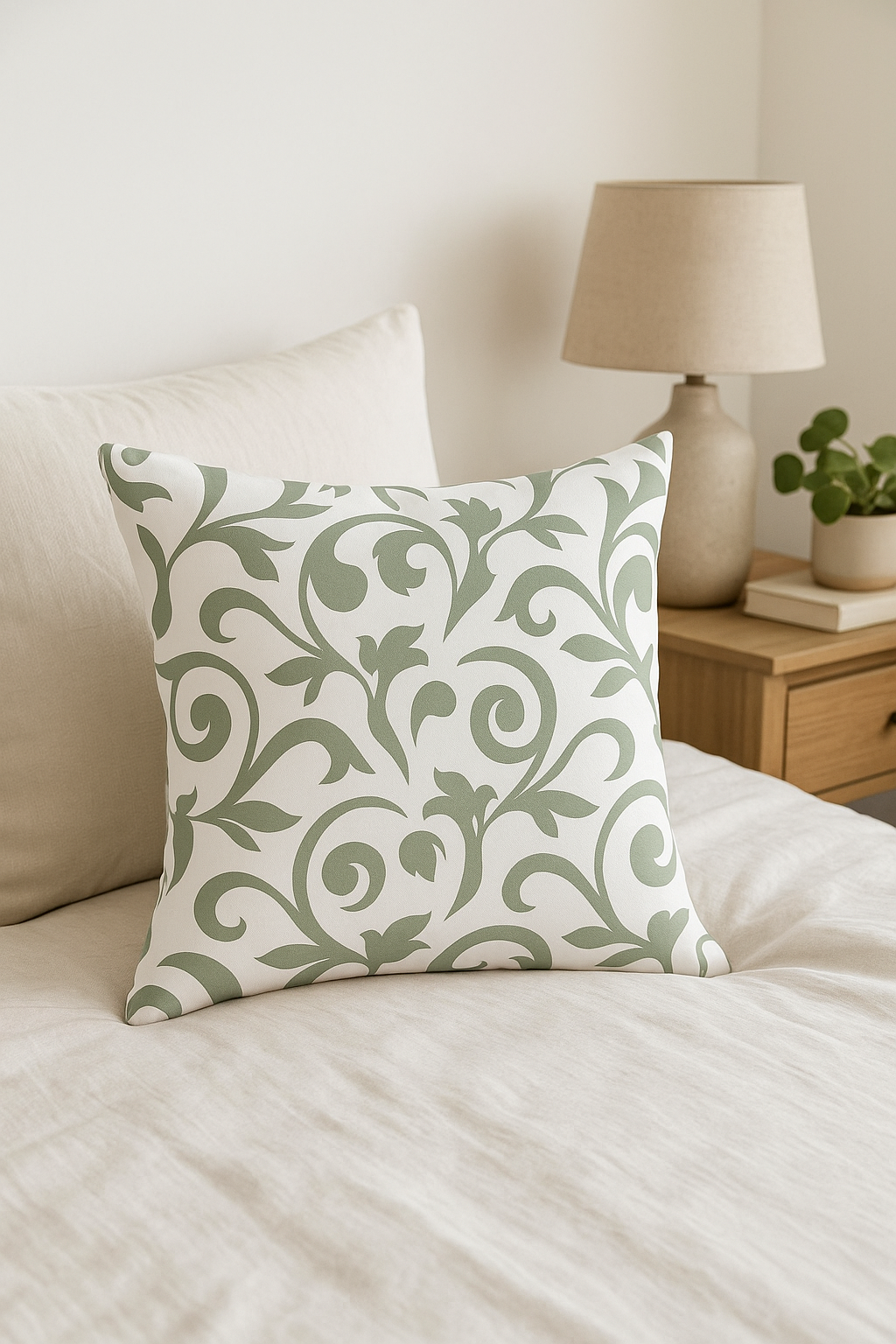 housse de coussin verte géométrique pour canapé décoratif - vue 3 sur 2