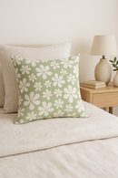 housse de coussin verte géométrique pour décoration canapé
