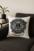 housse de coussin viking amulet motif géométrique noir et blanc