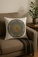 housse de coussin viking amulet motif géométrique noir et blanc