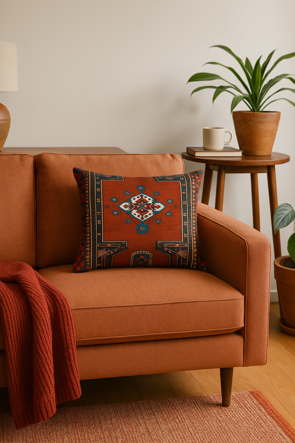 housse de coussin vintage à motif mandala ethnique rectangulaire - vue 2 sur 2