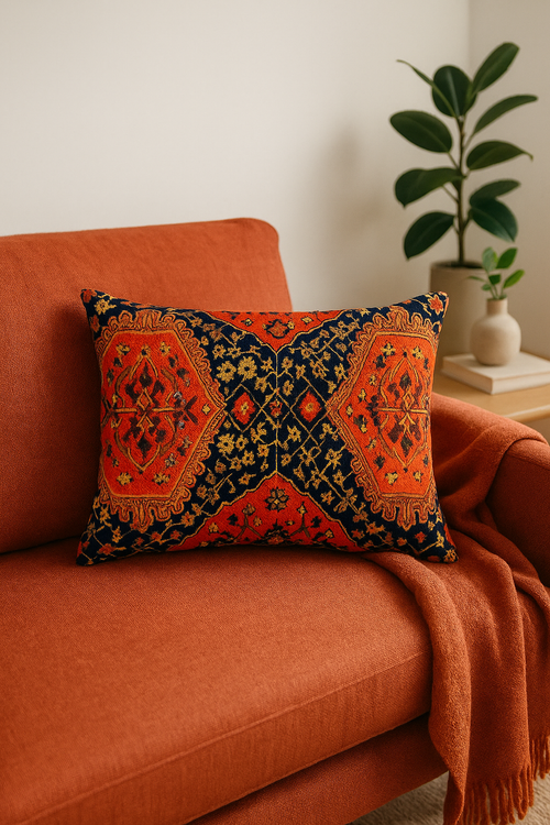 housse de coussin vintage à motif mandala pour canapé ou lit - vue 3 sur 2