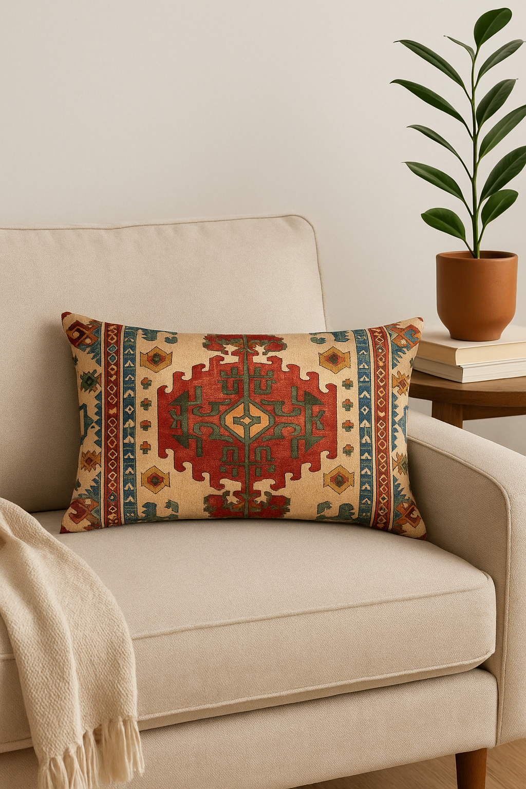 housse de coussin vintage à motif mandala pour canapé ou lit - vue 3 sur 2