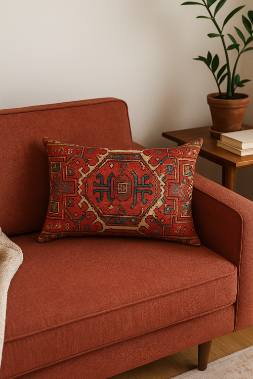 housse de coussin vintage à motif mandala pour canapé ou lit - vue 3 sur 2