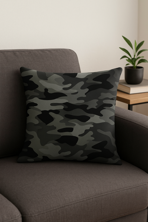 housses de coussin camouflage militaire à motif géométrique décoratif - vue 2 sur 2