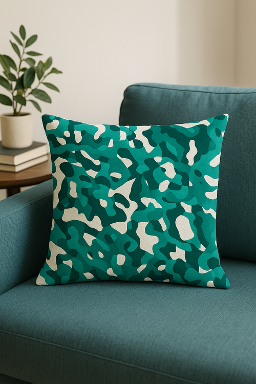 housses de coussin décoratives motif camouflage militaire tendance - vue 2 sur 2