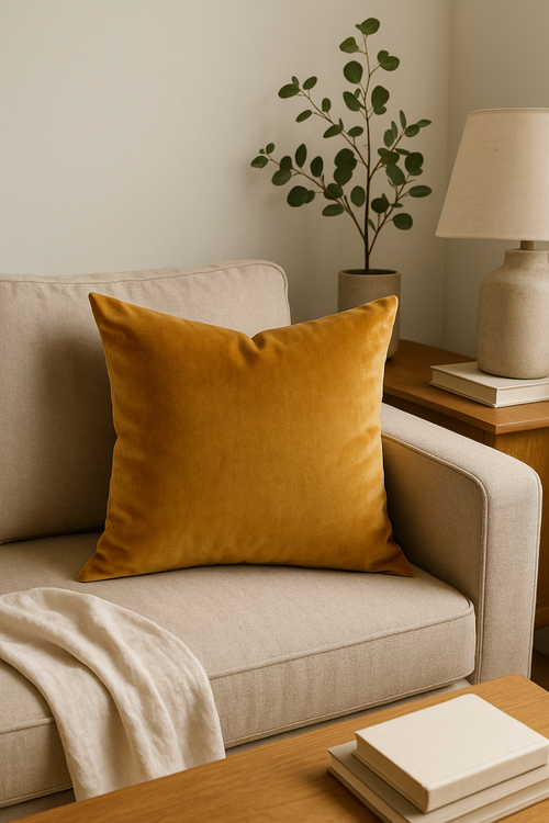 housses de coussin en velours unies pour décoration élégante - vue 2 sur 2