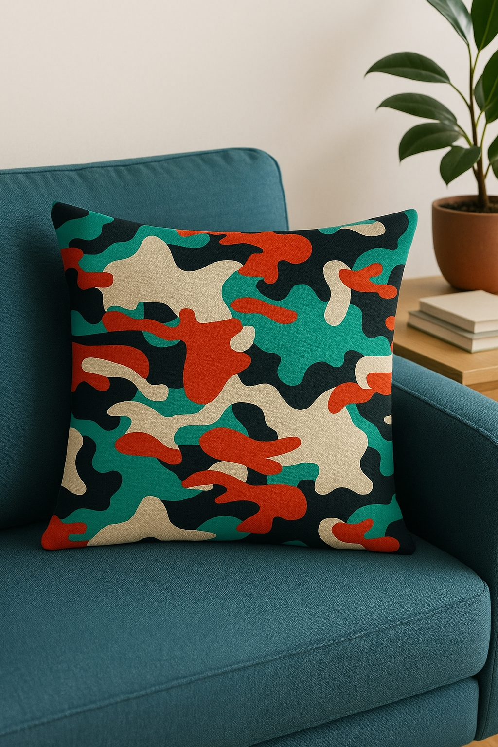 housses de coussin géométriques camouflage militaire décoratives - vue 3 sur 2