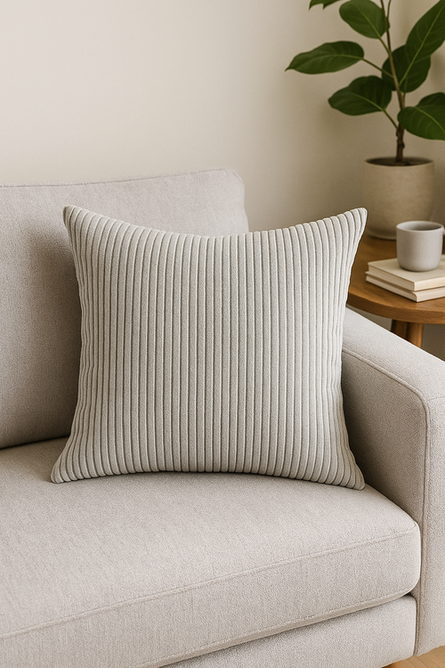 housses de coussin rayées en velours 30x50cm 50x70cm unies - vue 2 sur 2