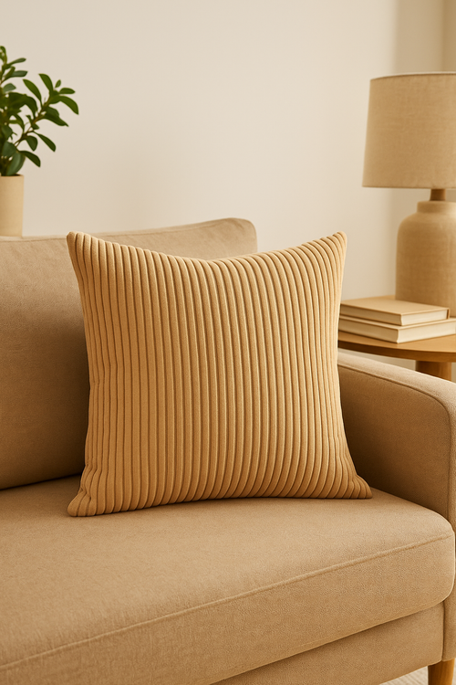 housses de coussin rayées en velours côtelé 30x50 et 50x70 cm - vue 2 sur 2
