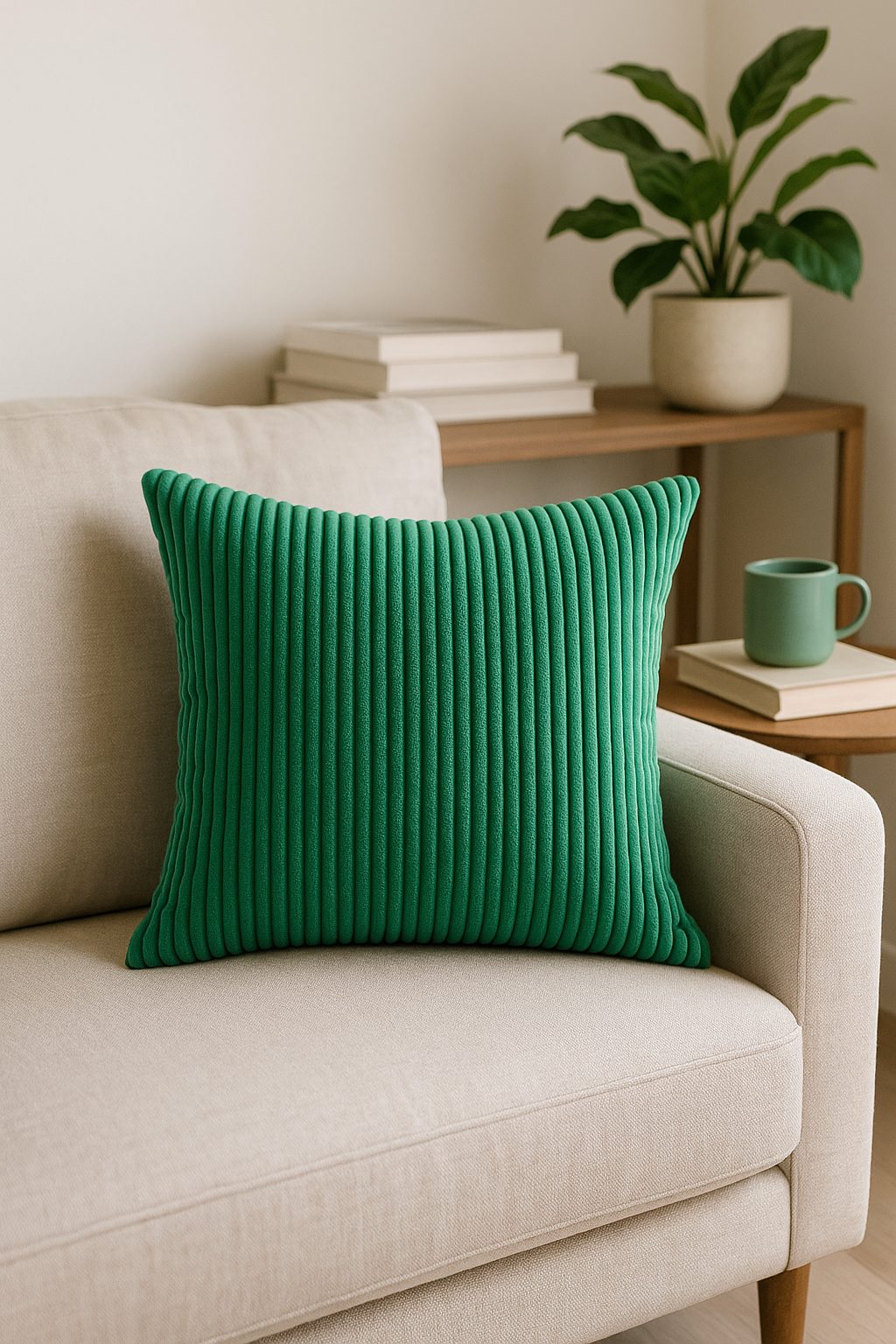 housses de coussin rayées en velours côtelé 30x50cm 50x70cm - vue 3 sur 2
