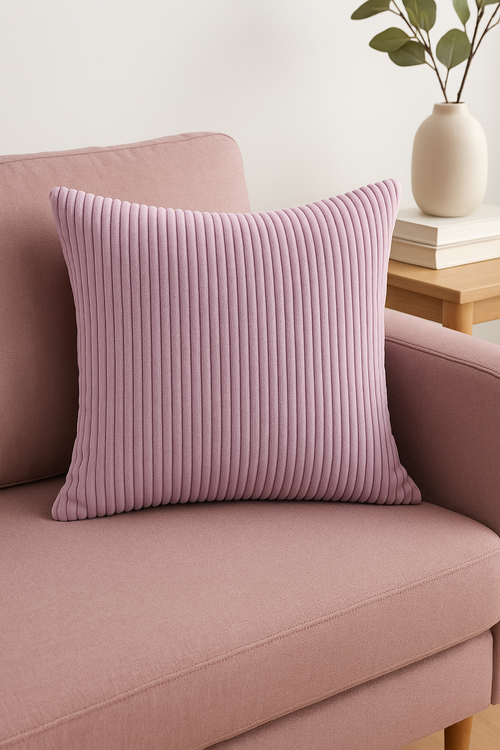 housses de coussin rayées en velours côtelé 30x50cm 50x70cm unies