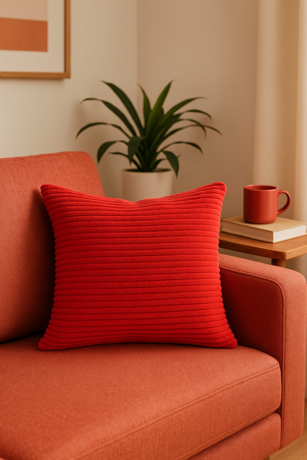 housses de coussin rayées en velours côtelé 30x50cm et 50x70cm - vue 3 sur 2