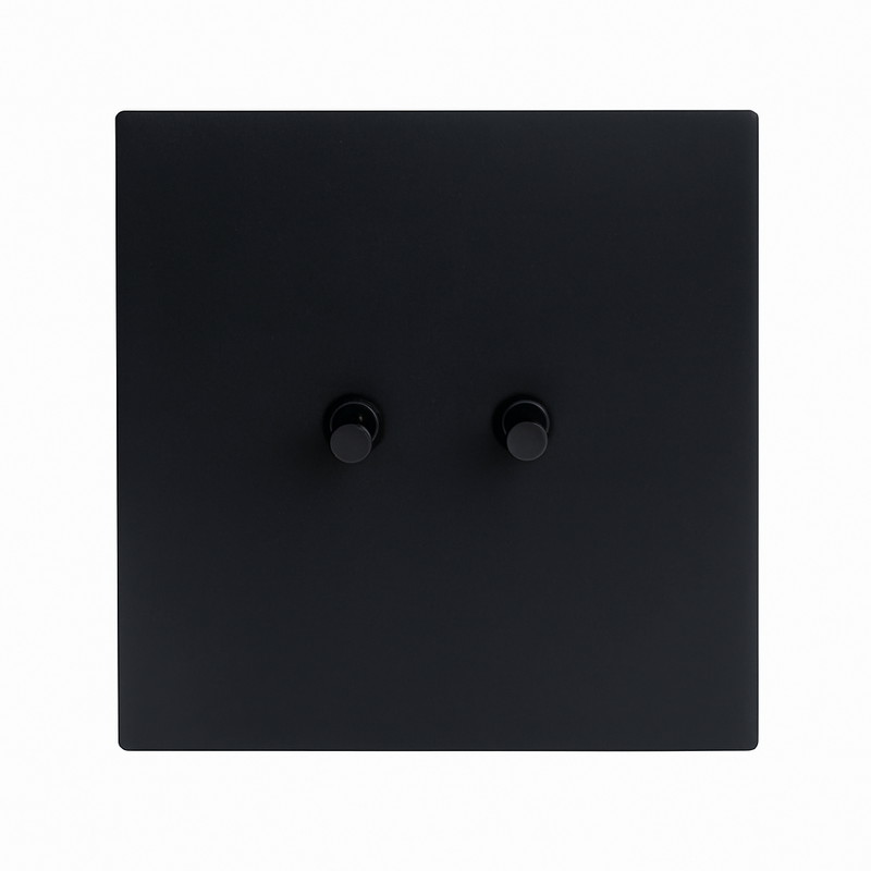 Interrupteur double 2 voies en acier brossé doré