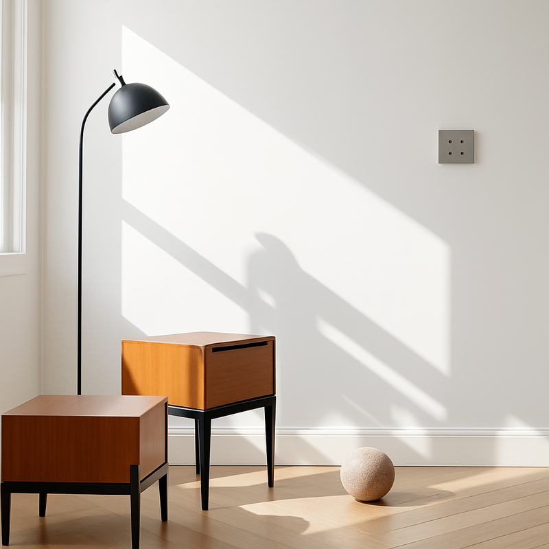 Interrupteur double 2 voies en acier gris foncé brossé