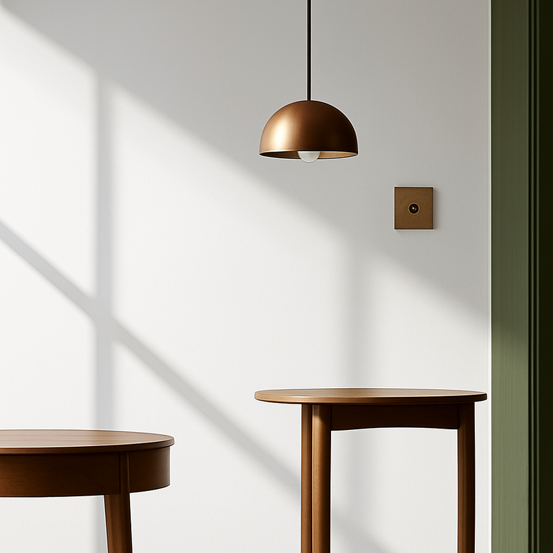 Interrupteur double 2 voies en acier gris vieilli bords arrondis