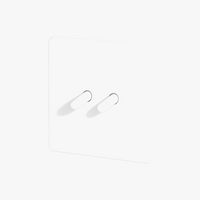 Interrupteur double 2 voies intermédiaire switch en acier blanc mat bords arrondis