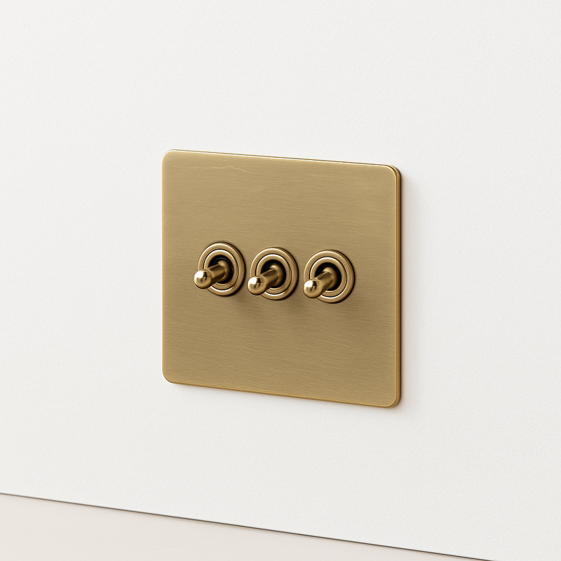 Interrupteur double 2 voies intermédiaire switch en acier gris vieilli bords arrondis