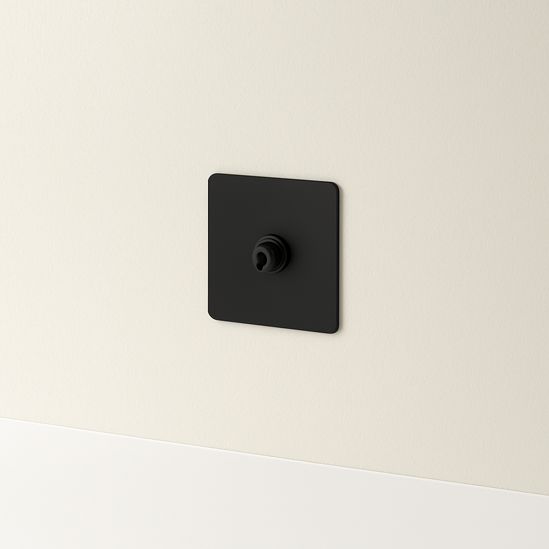 Interrupteur double 2 voies intermédiaire switch en acier noir mat bords arrondis