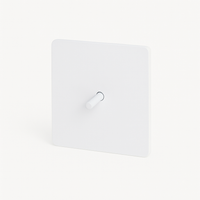 Interrupteur simple 1 voie en acier blanc mat bords arrondis