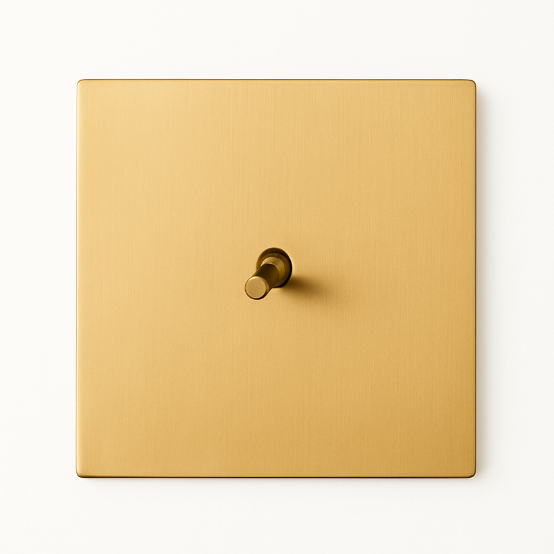 Interrupteur simple 1 voie en acier doré brossé