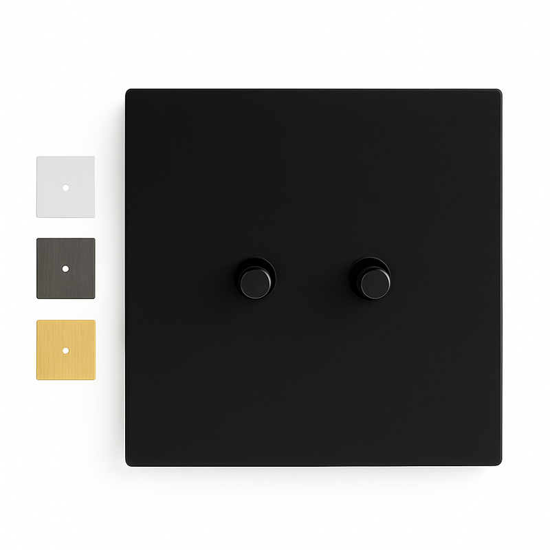 Interrupteur simple 1 voie en acier gris foncé brossé