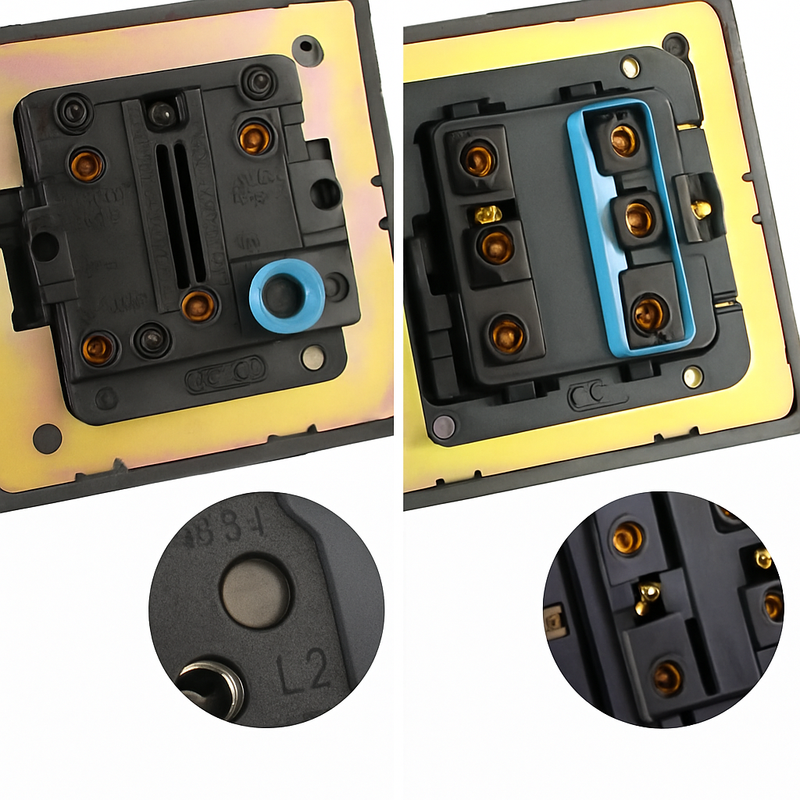 Interrupteur simple 1 voie en acier gris foncé brossé