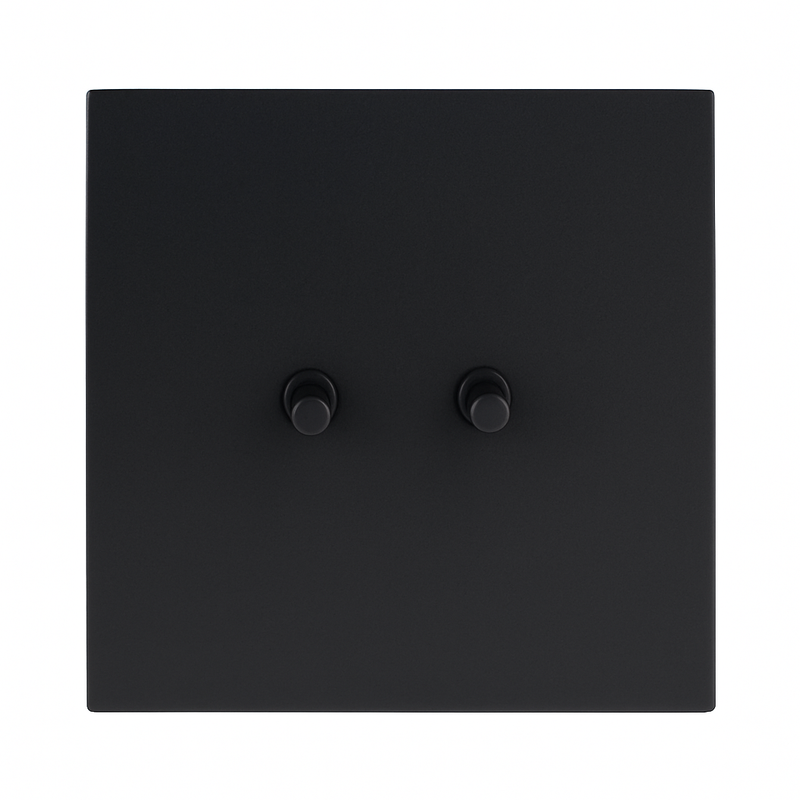 Interrupteur simple 1 voie en acier gris foncé brossé