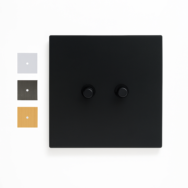 Interrupteur simple 1 voie en acier noir mat