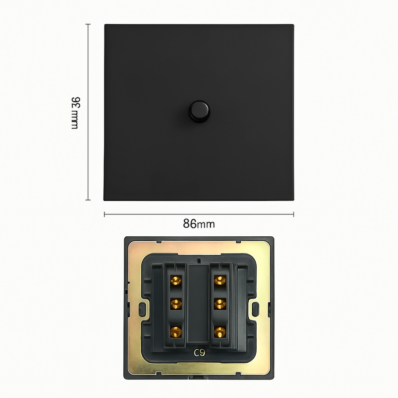 Interrupteur simple 1 voie en acier noir mat