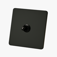 Interrupteur simple 1 voie en acier noir mat bords arrondis