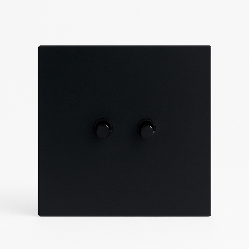 Interrupteur triple 3 voies en acier noir mat