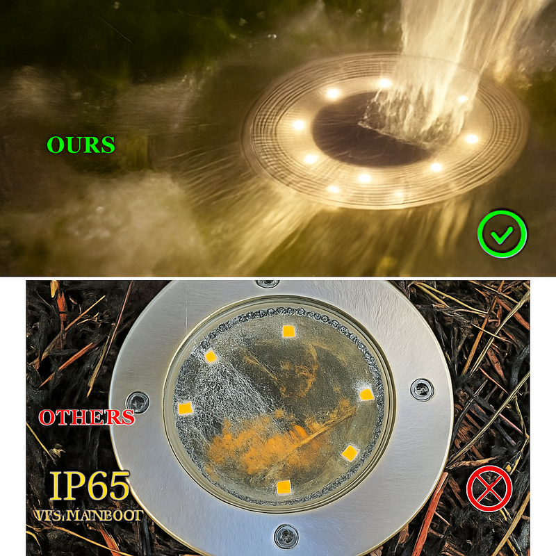 IP68 LED étanche extérieure énergie solaire lumière au sol contrôle de l'éclairage chemin pont lumières cour allée pelouse jardin décoration lampe