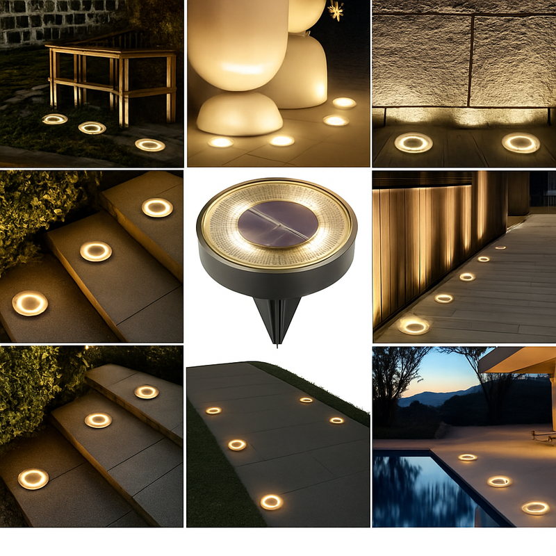 IP68 LED étanche extérieure énergie solaire lumière au sol contrôle de l'éclairage chemin pont lumières cour allée pelouse jardin décoration lampe