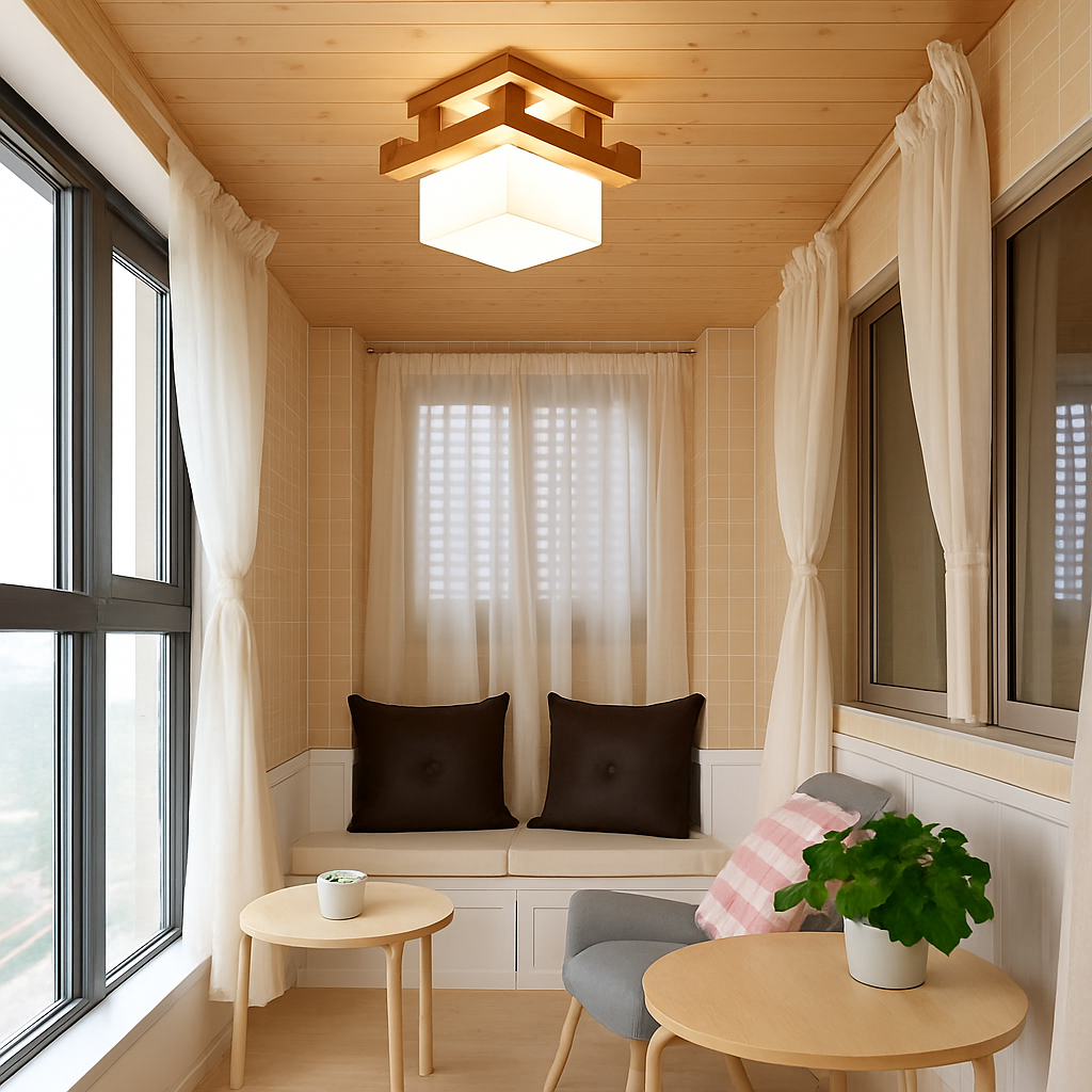 Japonais chaleureusement maison Cottage Tatami bois plafonnier Led avec abat-jour en verre couloir couloir balcon E27 plafonnier moderne - vue 5 sur 7
