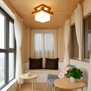 Japonais chaleureusement maison Cottage Tatami bois plafonnier Led avec abat-jour en verre couloir couloir balcon E27 plafonnier moderne