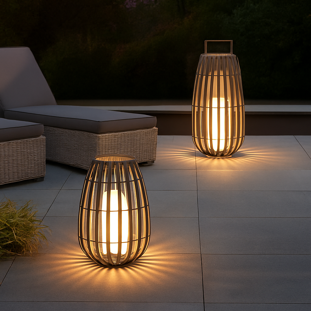 Jardin extérieur lumière solaire rotin IP65 étanche lampadaire Villa cour paysage pelouse lumière pour jardin Patio clôture décor - vue 7 sur 13