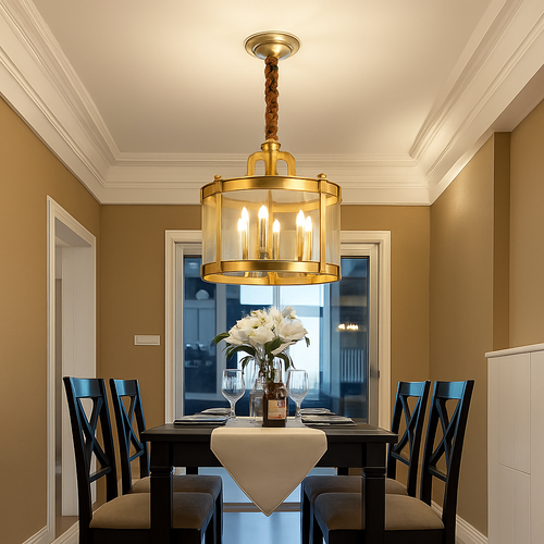 JMZM moderne cuivre lustre style européen verre doré luxe intérieur suspension pour salle à manger salon hôtel allée - vue 6 sur 7