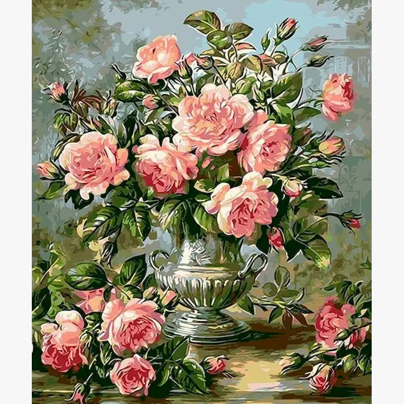 kit de peinture par numéro fleurs à colorier pour adultes