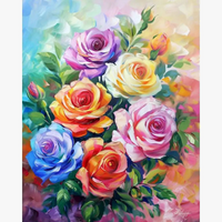 kit de peinture par numéro fleurs pour adultes décoration artistique